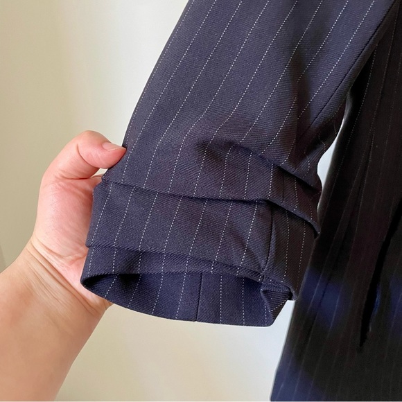 Aritzia Wilfred New Power Blazer Navy Blue Pinstripe Size 12 - Picture 8 of 12